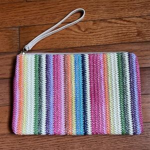 Woven Rainbow Stripe Clutch